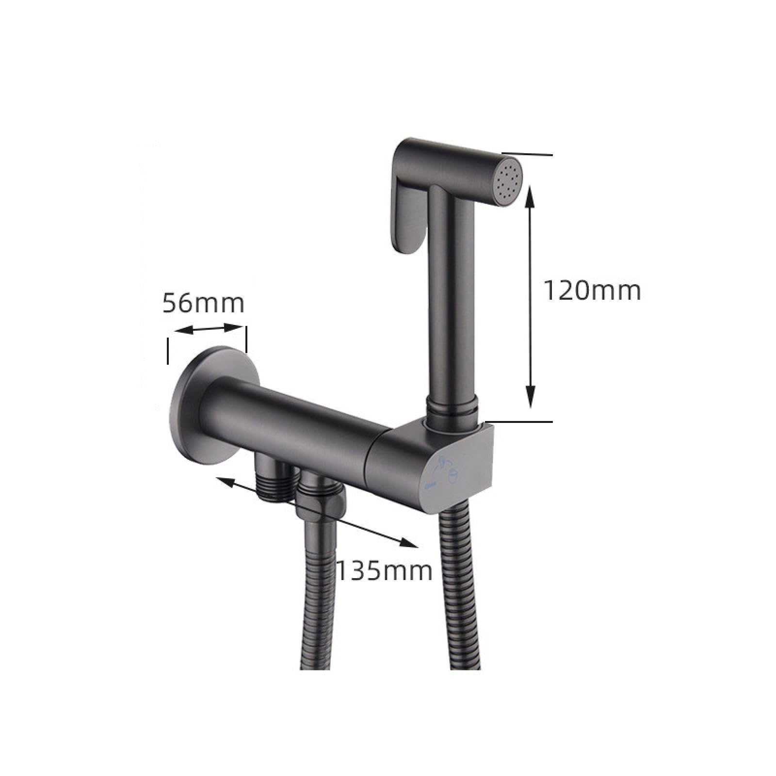 Doccetta Bidet per WC Cromato In Ottone Doppia Uscita Montaggio A Parete | con Tubo Adatto per La Pulizia Di Servizi Igienici E Pulizia Di Pavimenti