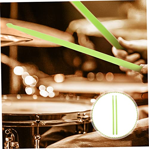 Baquetas para batería Holibanna, 2 piezas, color verde luminoso, fabricadas en madera de nogal con LED para actuaciones nocturnas, suaves y ligeras miniatura 5