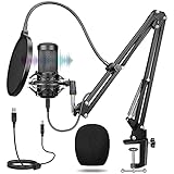 ♫ADVANCED MICROPHONE CHIPSET: Dieses Kondensatormikrofon Set wurde mit einem professionellen Soundchipsatz entwickelt, mit dem das USB-Mikrofon eine hochauflösende Abtastrate halten kann. SAMPLING RATE: 192 kHz / 24 Bit. Reibungsloser, flacher Frequenzgang von 30 Hz bis 192 kHz - Der erweiterte Frequenzgang eignet sich hervorragend für Gesang, Sprache und Voice-Over. Hochwertige Mikrofone sorgen dafür, dass Ihr exquisiter Klang im Internet wiedergegeben wird.