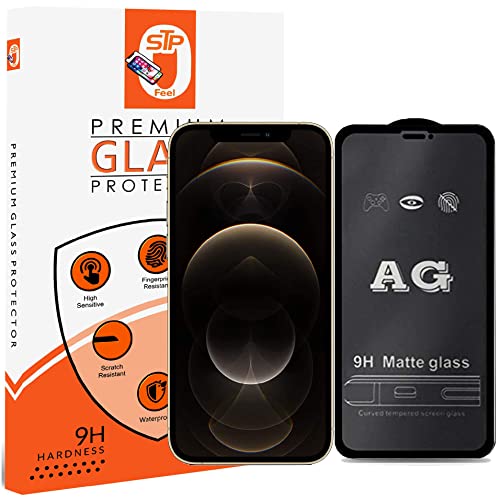 Image of STP FEEL Glass Screen Protector Designed For iPhone 16e /13 /14 /13 Pro (6.1 inch) [Edge to Edge Coverage] HD Clear, Bubble-Free, Anti-Scratch Full Protection Durable Tempered Glass - Black