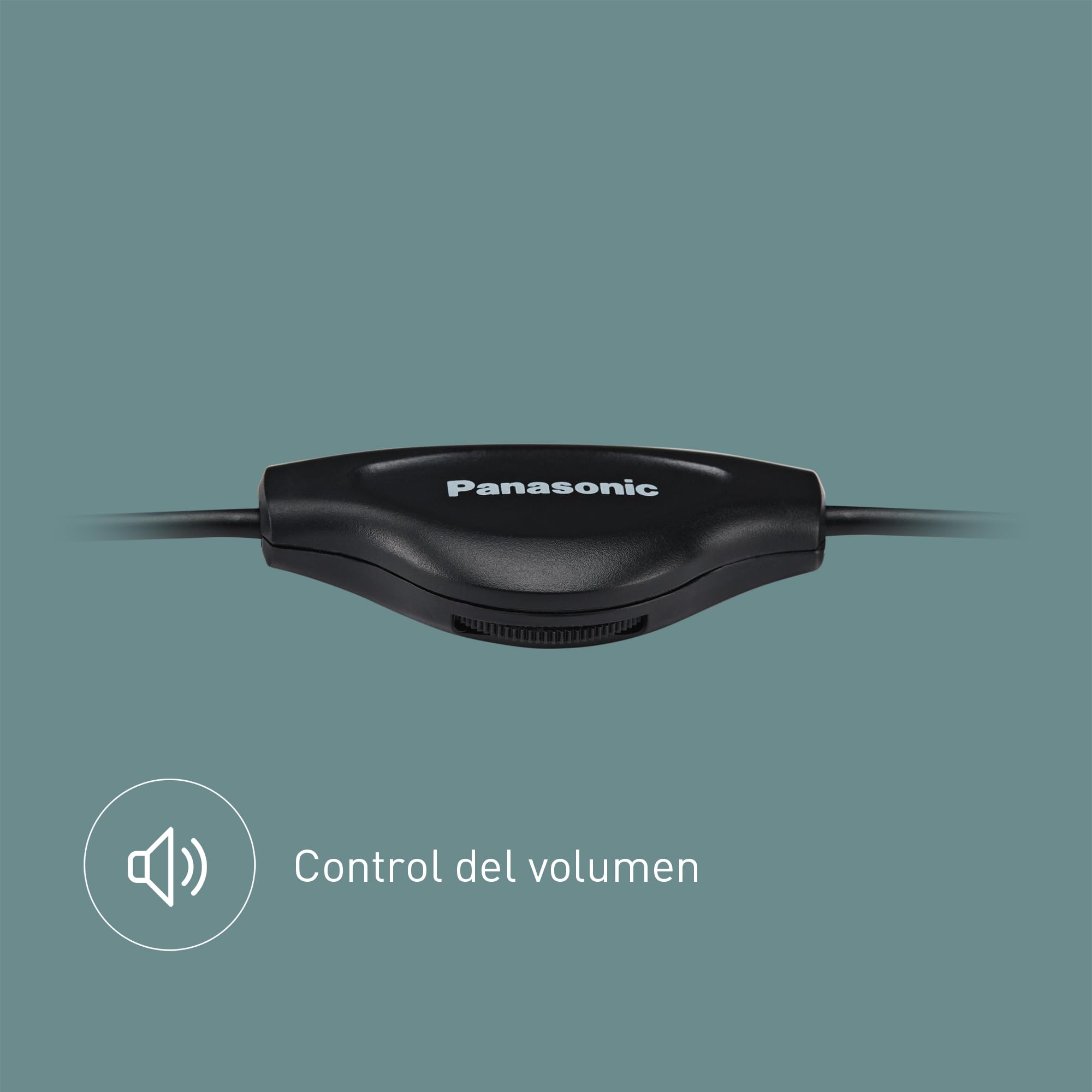 Panasonic RP-HT090E-H Auriculares Estéreo Ligeros, Supraaurales, Cable de 5 m, Control De Volumen, XBS, Conector de 3,5 mm, Color Negro