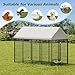 GOWE Large Dog Kennel Outdoor Pet Pens Dogs Run Enclosure Animal Hutch Metal Coop Fence with Roof Cover. 7.94'L x 4.13'W x 5.95'H.