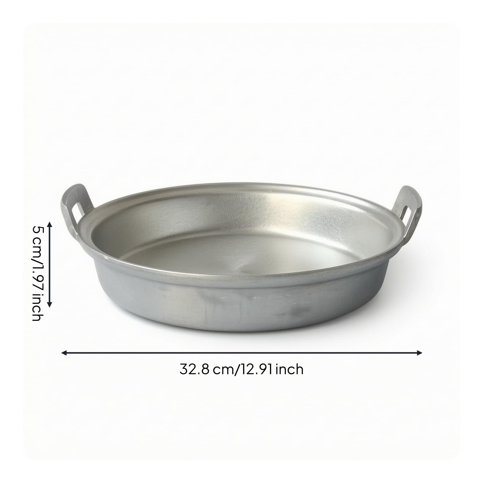 Sartén con Dos sin Revestimiento Sartén con Dobles para Familias, Estufa, 32 Cm, Actualización, 32 Cm, 1.45 Kg, Sin Tapa
