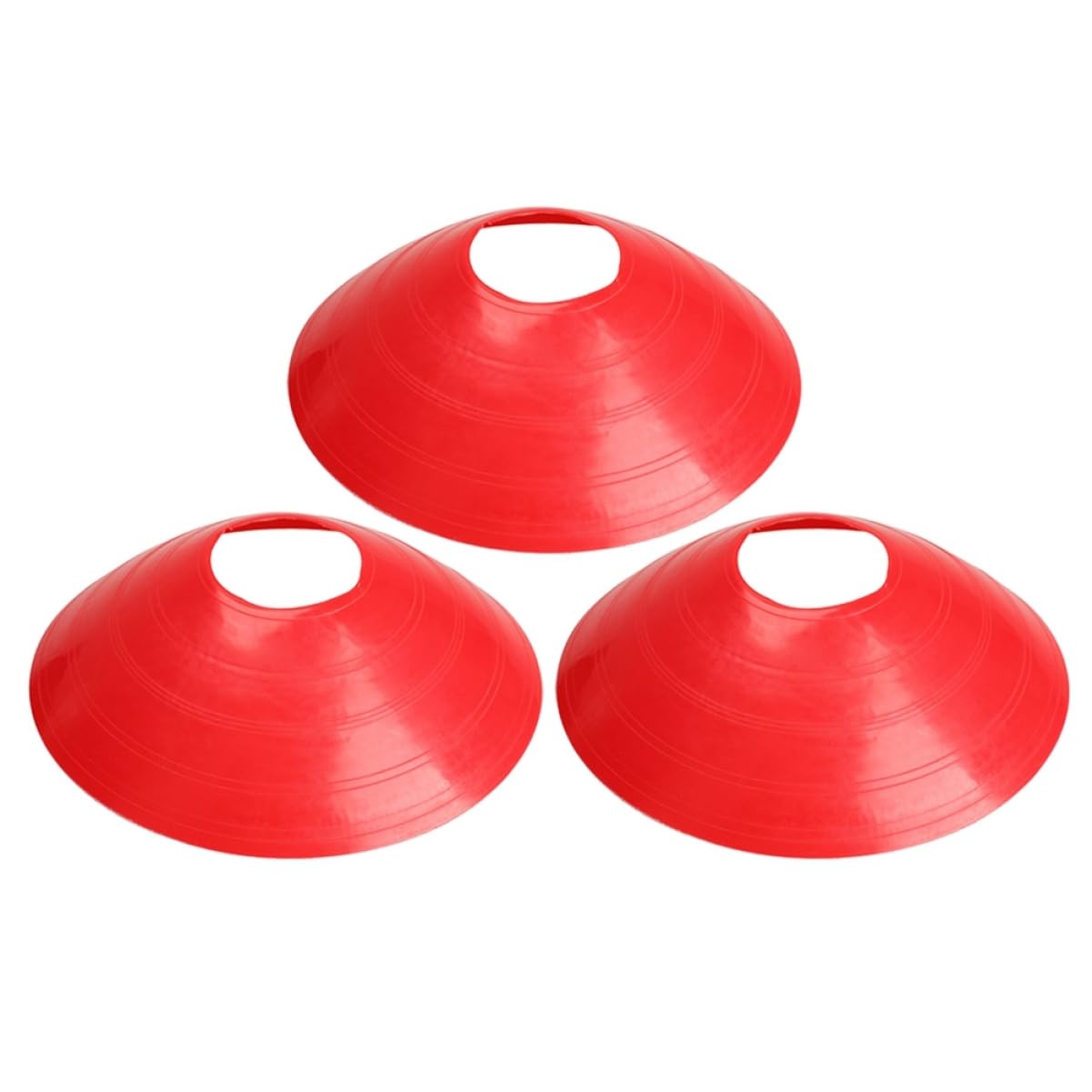 FOYTOKI 10Pcs Football Training Marker Tray Durable Red Disc Cones for Soccer Training for Drills and Exercises for and Athletes