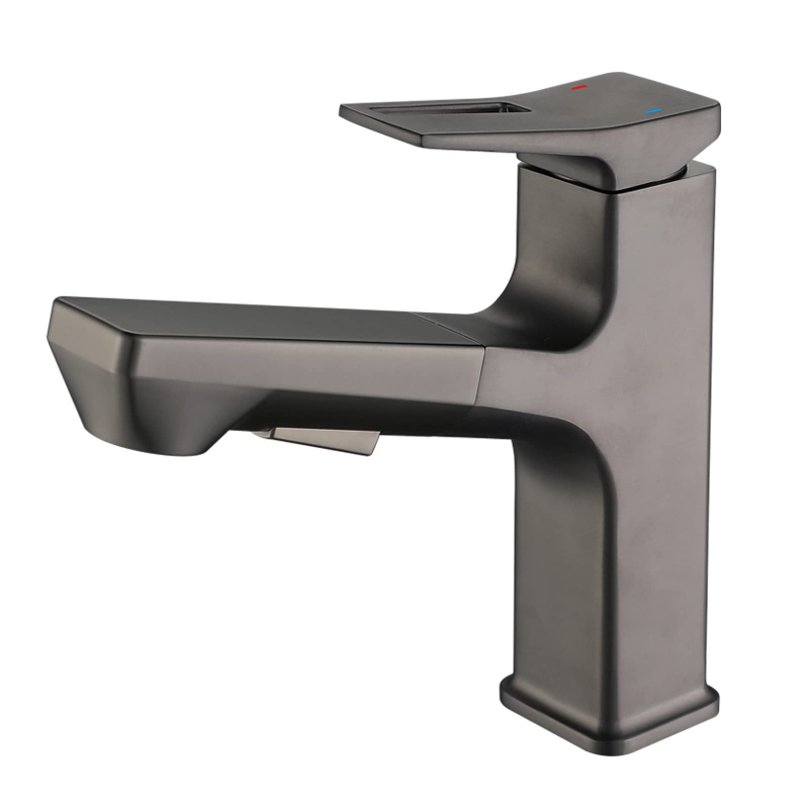 Robinet mitigeur double mode anti-éclaboussures en laiton gris pi