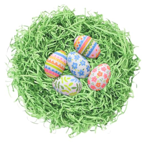 200g Ostergras Grünessbar, Geschreddertes Papier Füllmaterial, Osterkorb Zum Befüllen, Ostergras Papier, Füllmaterial Geschenkbox, für Osterkorb Osternester, DIY Geschenkverpackungen und Korbfüllungen