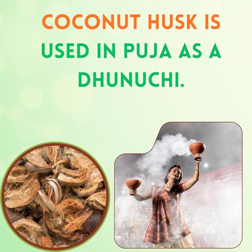 Image of Dry Coconut Husk for Puja & Havan Purpose (Pack of 500 Grams)
