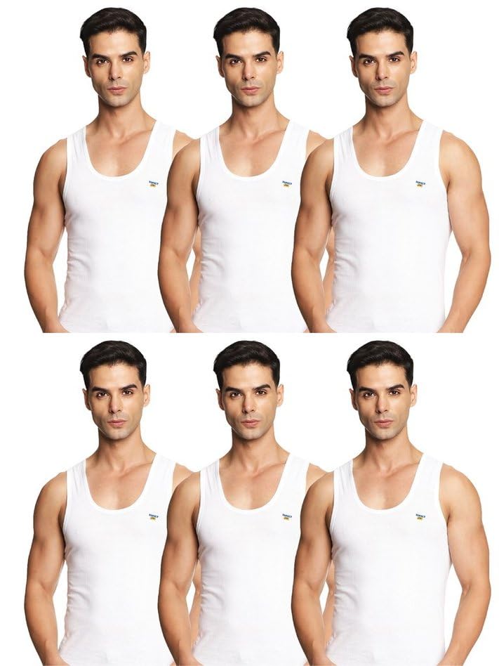 target gold Men's Vest - 100% Cotton, White, Comfortable, Breathable, Baniyan for Men(Pack of 6)-picture-50