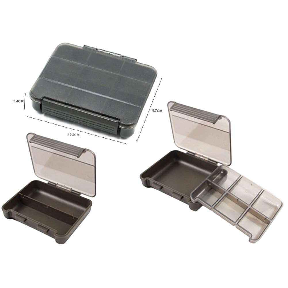 Juego de cajas de almacenamiento de pesca de carpas con báscula, 2 + 1 cajas de aparejos, múltiples compartimentos para anzuelos de aparejos, piezas pequeñas, estuche organizador de ABS verde