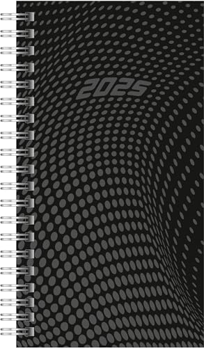 rido/idé Taschenkalender Modell Timing 2 (2025), 2 Seiten = 1 Woche, A6, 176 Seiten, PP-Einband, schwarz
