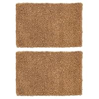 Nicola Spring Premium Handmade Coir Door Mats - 60 x 40cm - Pack of 2 - Natural Decorative Indoor Front Door Floor Mat Entry Dirt Trapper Rug Outdoor Boot Scraper Doormat
