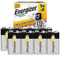 Energizer Alkaline Power Pila - Batteria 9V Alcaline (pacco da 8) - potenza di lunga durata - per rilevatori antincendio, rilevatori di fumo - 100% imballaggio riciclabile [Esclusiva Amazon]