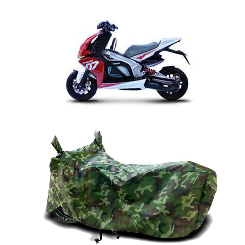 Image of DUFFEL-100% Heat Protection Two Wheeler Bike /Scooty Body Cover for TVS Creon Water Resistance /UV-Rays /Birds Dropping /Scratchproof /Dust Proof /Waterproof[Green Jungle Print]