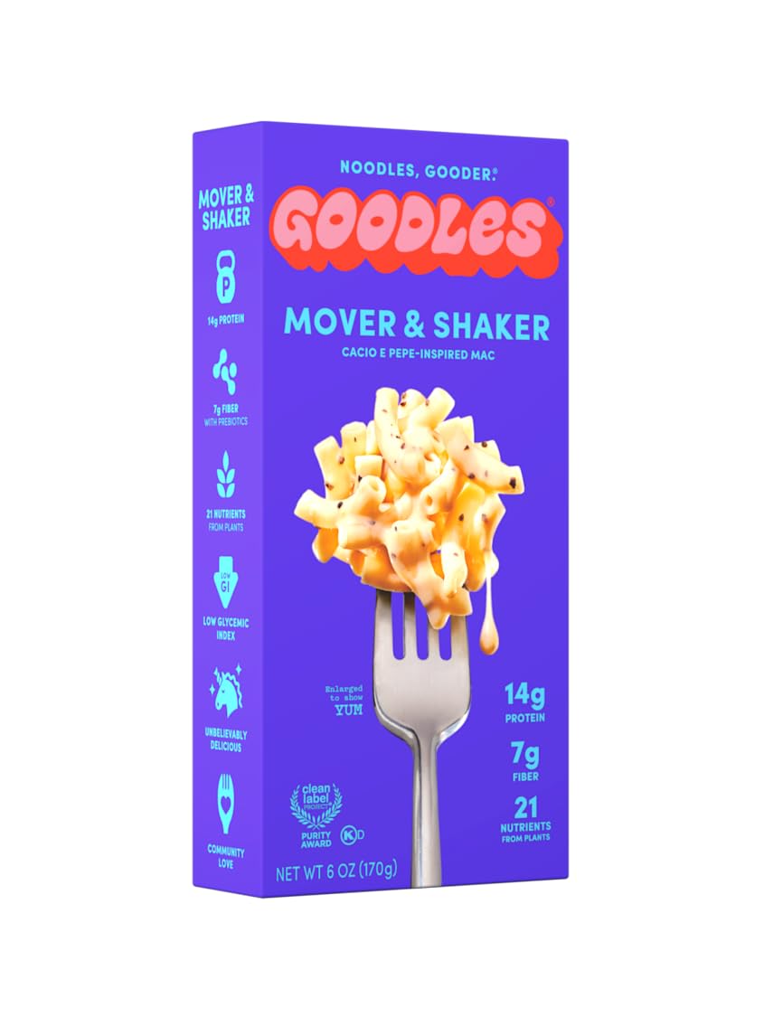Goodles Mover & Shaker Cacio e pepe-inspired Mac - Nutrient Packed with Real Cheese, Fiber, Protein, Prebiotics, Plants, & Vegetables | Non-GMO, Organic Ingredients [Mover & Shaker, 6 oz. 1 Pack-picture-10
