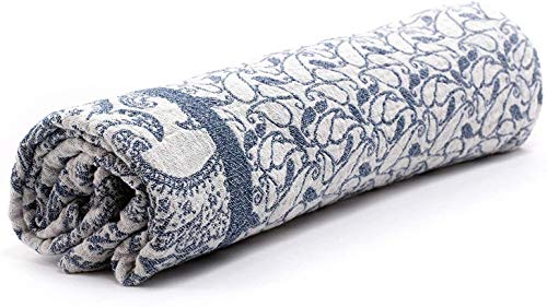 Veriseven Linen Flax Organic Bath Towel Esmeralda Blue 32" X 59" - Soft
