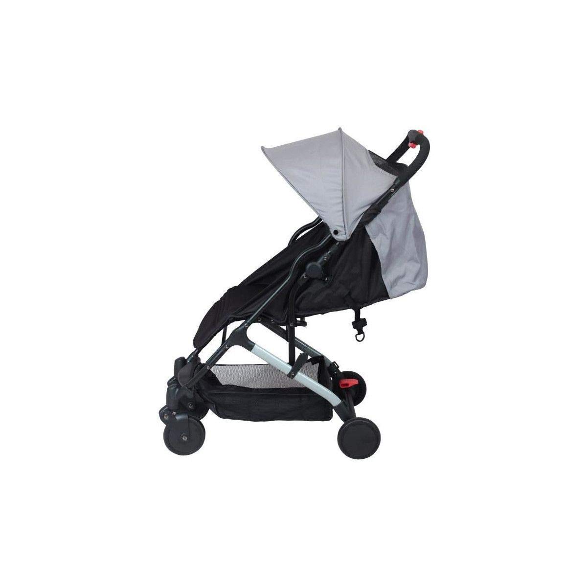 Bambisol Poussette Canne Compacte YUKO² | Dès la Naissance - 22kg, Pliage 1 main, Repose-jambe Réglable, Sac | Noir Gris