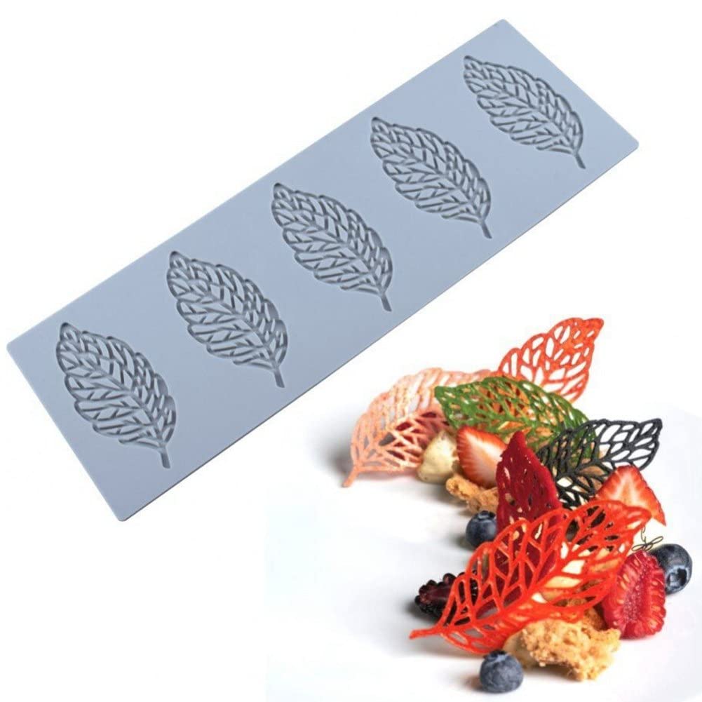 hzzsbu 3D Hollow Leaf Mold Silicone Candy Chocolate Mold Hollow Leaf Baking Molds for Baking Gummy Sugar Craft Cake Pastry Fondant Moulds Polymer Clay Mould