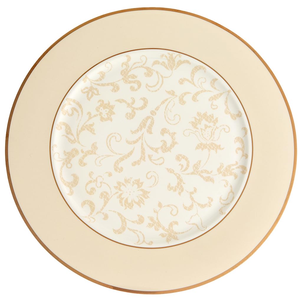 Villeroy & Boch 10-4390-2680 Ivoire Platzteller, Porzellan, Gold/Weiß/Beige, 35.7 x 35.7 x 1 cm, 1 Einheiten