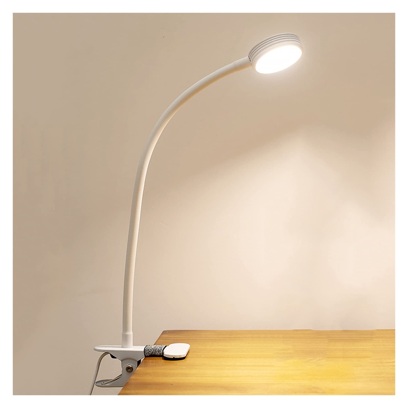 Lámpara de Escritorio Lámpara de escritorio LED con abrazadera Tijera Tijera 3 modos de color Enchufe en el clip de 5W en la luz con la interfaz USB Lámpara de escritorio de ganso Flexible Dimmable Lá