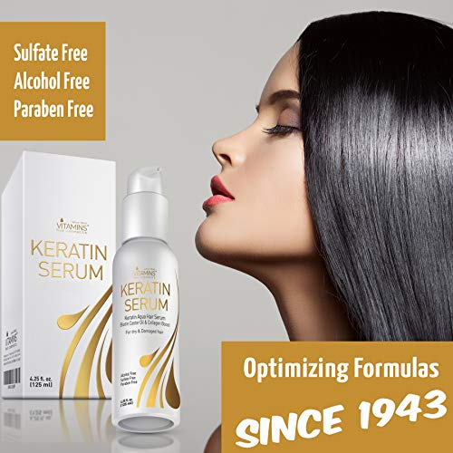 Vitamins Keratin Protein Hair Serum - Biotin Anti Frizz Control Repair Treatment with Castor Oil for Frizzy Dry Damaged… - Image 7