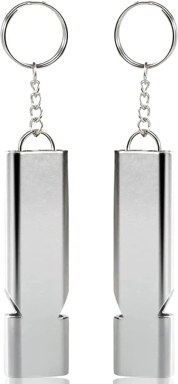 I.U.O.T Emergency Survival Whistle | Double Tube Whistles | Pack of 2 | with Lanyard and Keychain | for Outdoor Camping, Hiking, Sports, and Dog Training