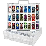 Toy Car Storage Organizer Case Compatible with Hot Wheels/for Matchbox Cars. Display Carrying Container Holder for LOL Surprise Dolls/for Shopkins with 48 Compartments Double Sided-White (Box Only)