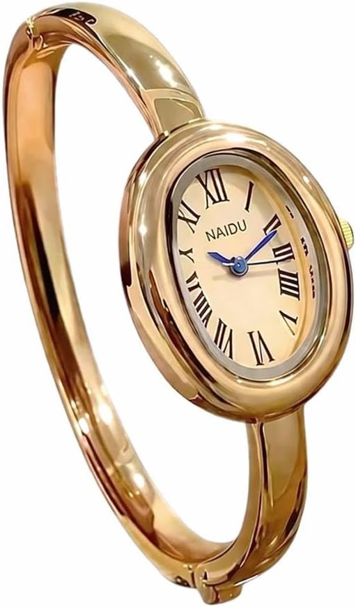 Women's Bangle Bracelet Watch, Gold-Tone, Oval Dial, Roman Numeral, Elegant Style