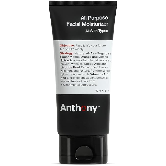 Anthony All Purpose Facial Moisturizer, 3 Fl Oz Kind Cleansing Water 6.7 Fl Oz.