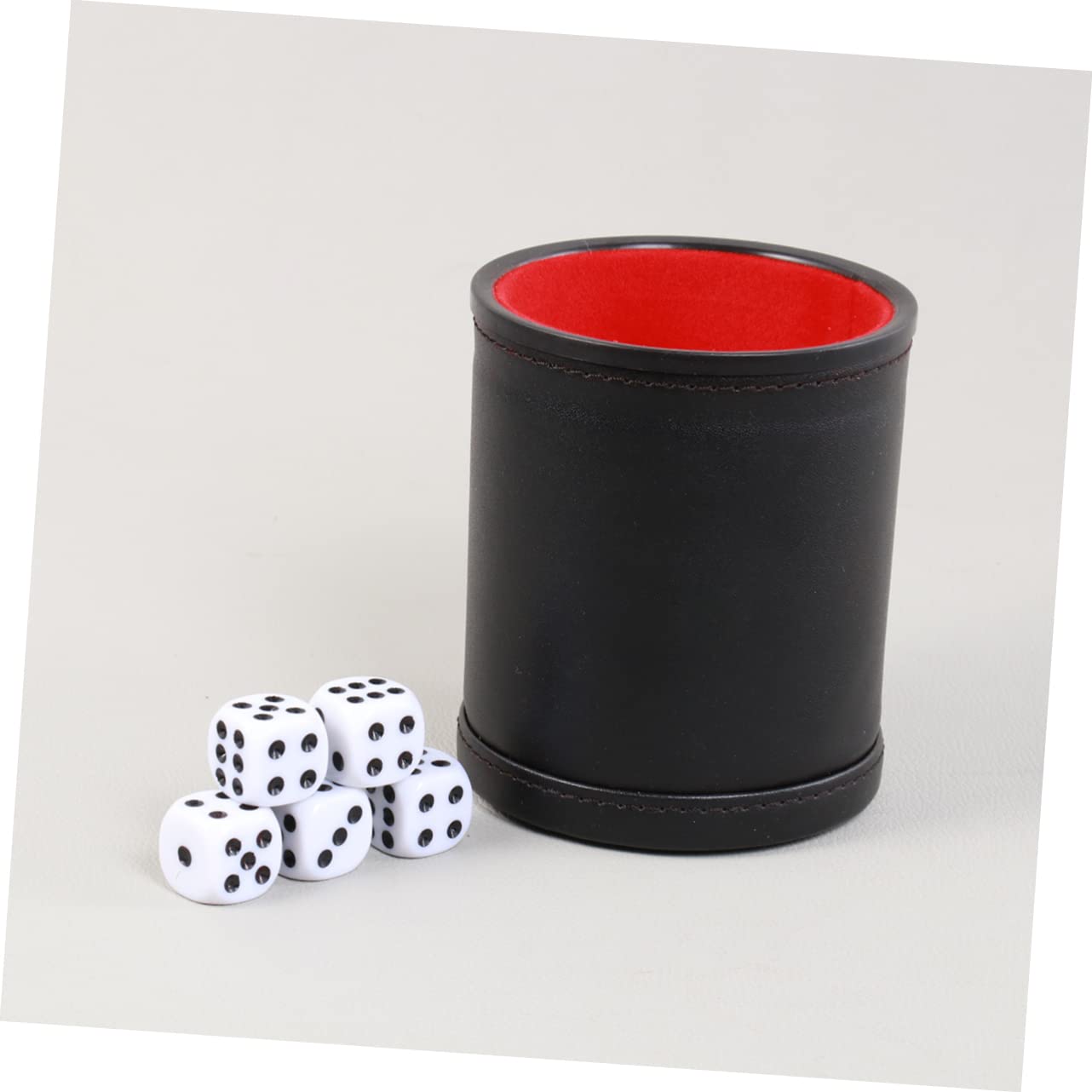 Abaodam 3sätze Pu-Leder Würfelbecher Mit PVC-würfeln Leiser Dice Cup Für Bar Und Familienspiele Für Camping Und Partys Robustes Design Schwarz