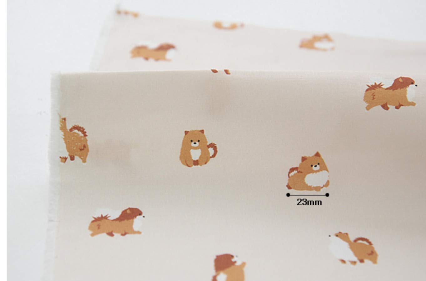 Amazon | ポメラニアン いぬ 生地 コットン100％ Pomeranian Dog