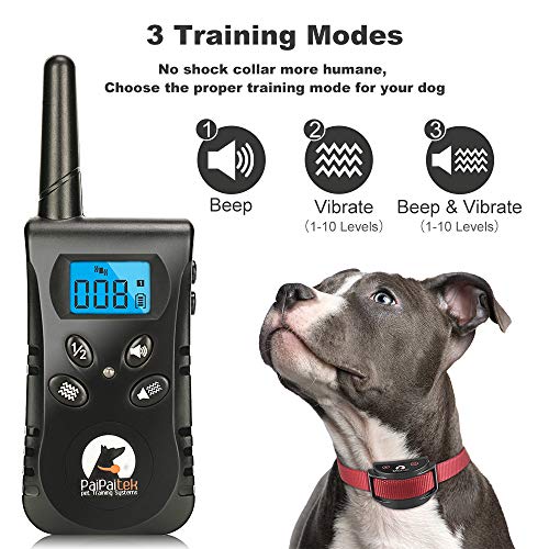 Paipaitek No Shock Dog Training Collar, Rechargeable & Waterproof No Shock Dog Collar with Remote, Up to 1600Ft Remote… - Image 3