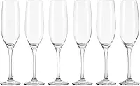 Taças de Champanhe em Vidro Luxo 190ml – Jogo com 6 Unidades | Design Elegante, Ideal para Brindes, Casamentos e Festas