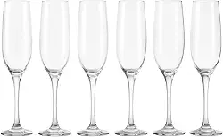 Taças de Champanhe em Vidro Luxo 190ml – Jogo com 6 Unidades | Design Elegante, Ideal para Brindes, Casamentos e Festas