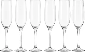 Taças de Champanhe em Vidro Luxo 190ml – Jogo com 6 Unidades | Design Elegante, Ideal para Brindes, Casamentos e Festas