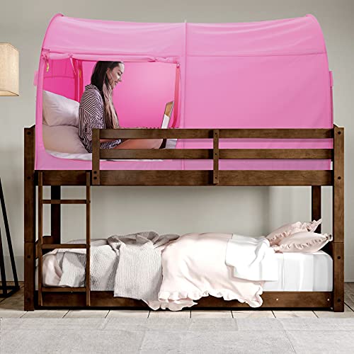 Leedor Bed Tent Dream Tents Bed Canopy Shelter Cabin Indoor Privacy Warm Breathable Pop Up Twin Size For Kids And Adult Patent Pending Pink(Mattress Not Included) #TOP3