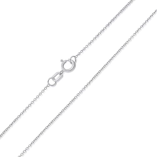 14k Yellow Gold, White Gold, or Rose Gold 0.5mm Dainty Rolo Cable Chain Chain Necklace with Spring Ring Clasp