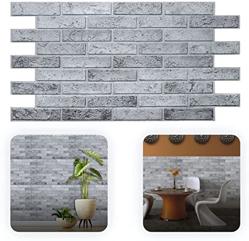 Wandpaneele aus PVC, 3D, dekorative Fliesenbeschichtung, Ziegelgrau (18)