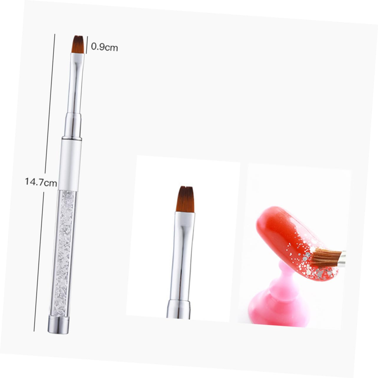 minkissy 2 Set Di Penne Per Nail Art in Acrilico Con Manico in Strass Set Di Strumenti Per Manicure Francese Per Salone Di Bellezza Domestico 5 Pezzi * 2