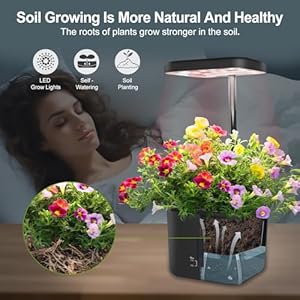 Indoor Garden Growing Systems Self-Watering Plant Pot Smart Gardening System with 17 Watts LED Grow Light Auto Timer Gardening Plant Gifts for Mom Women Plant Pot for vegetables herbs(No Seeds&Soil) Indoor Garden Growing Systems Self Watering Plant Pot Smart Gardening System with 17 Watts LED Grow Light Auto Timer Gardening Plant Gifts for Mom Women Plant Pot for vegetables herbsNo SeedsSoil
