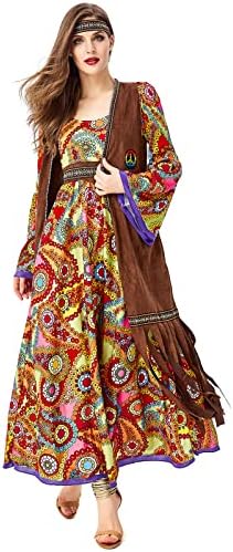 70s Outfits for Women 70s 60s Hippe Costume Dress Women 70s Disco...
