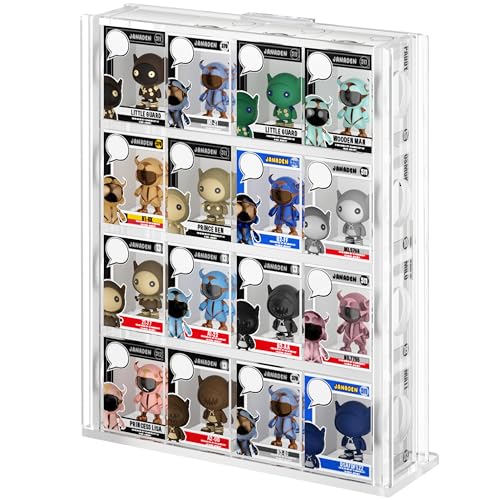 Janaden Vitrina acrílica Bittys, soporte de exhibición transparente de la colección de figuras Bitties, estante de 4 niveles para coleccionables de Bittys, caja de exhibición de Bitty en miniatura,
