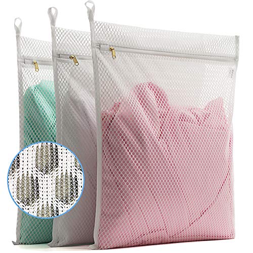 TENRAI 3 Pack (3 Large) Delicates Laundry Bags, Socks Fine Mesh Wash Bag