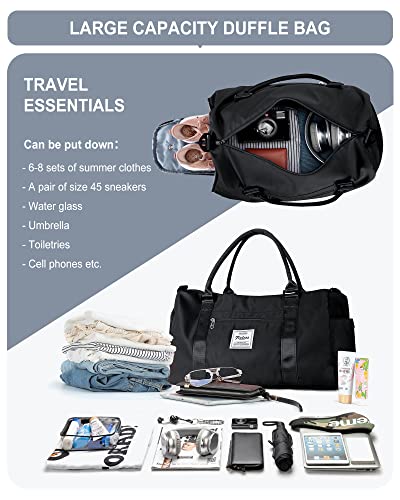 Gym Bag Womens Mens With Shoes Compartment And Wet Pocket,Travel Duffel Bag For Women For Plane,Sport Gym Tote Bags Swimming Yoga,Small Waterproof Weekend Overnight Bag Carry On Bag Hospital Holdalls #TOP5