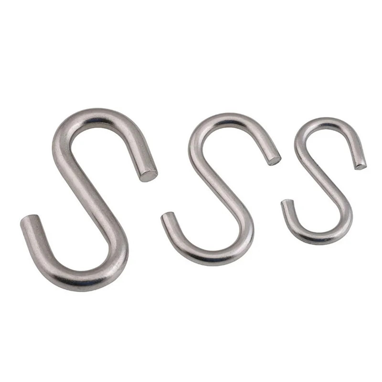 ganchos para puertas ganchos para colgar, 5/10 Uds. Gancho de suspensión en forma de S de acero inoxidable 304, ganchos for colgar ropa de cocina y baño, ganchos for colgar con cierre de barandilla(10