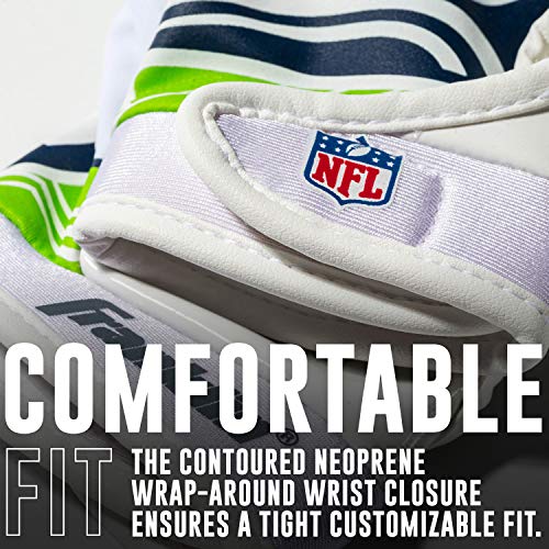 Image of Franklin Sports Youth NFL Football Receiver Gloves - Kids Football Gloves Pair - NFL Team Logos and Silicone Palm