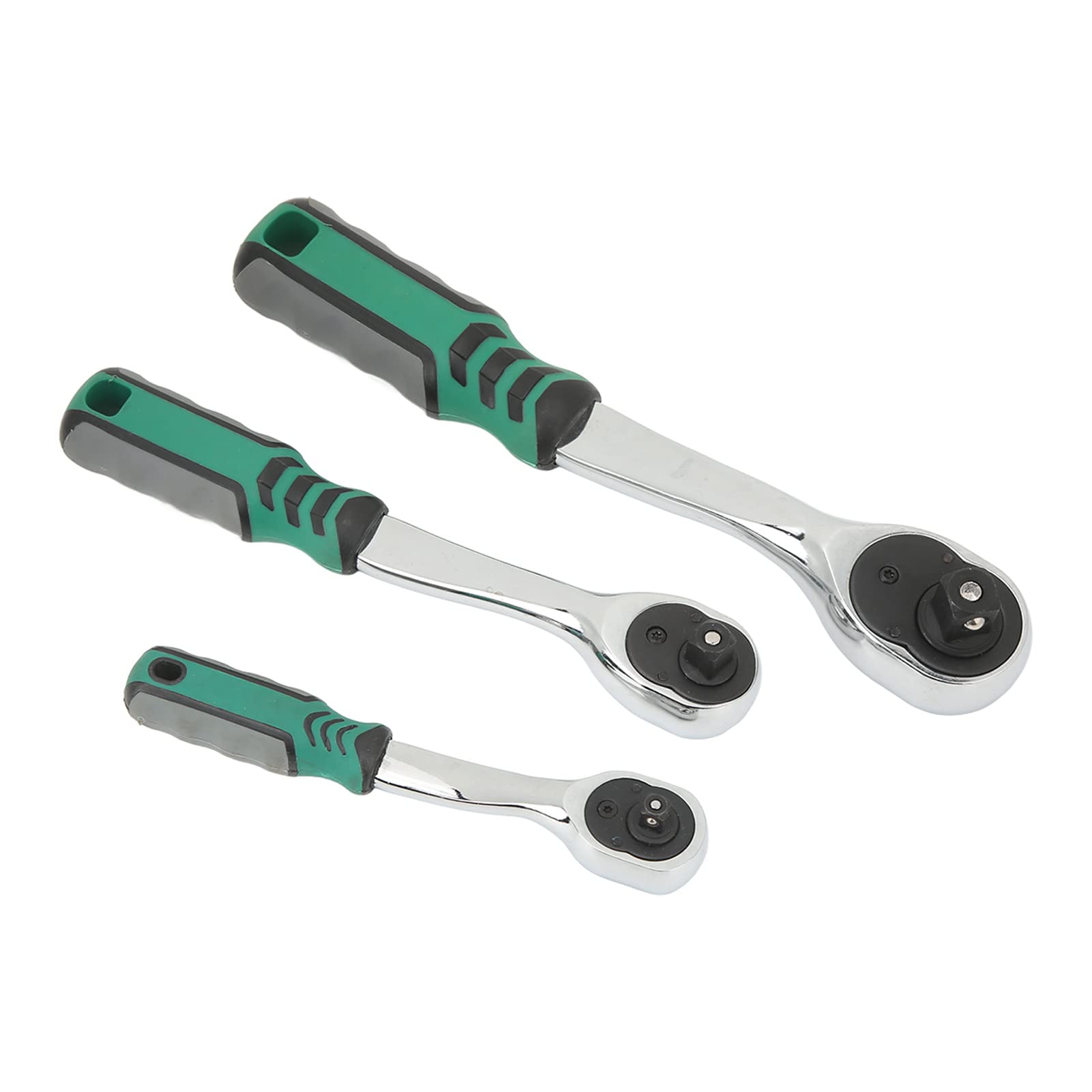 Jeu de clés à cliquet 72 dents |Dégagement rapide en acier inoxydable 3 pièces pour réparation automobile/bricolage domestique/machines |Robuste et antirouille