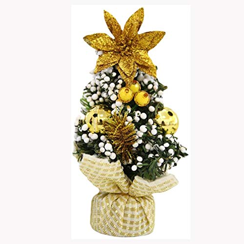 Twdyc Mini Christmas Tree Artificial Christmas Tree With White Berries And Glitter Ornaments Xmas Table Decor Holiday Centerpiece Party Supplies Favors (Color : B) #TOP24