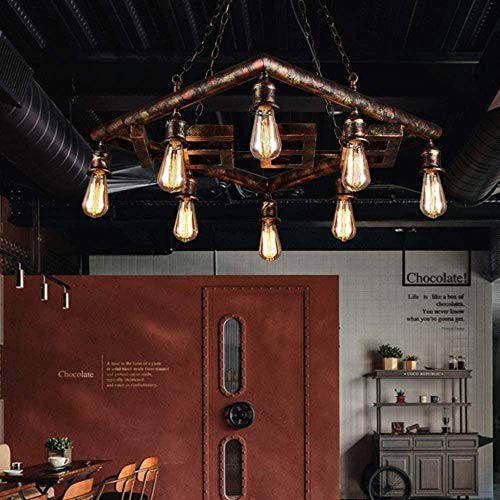 miwaimao Ralph Pipe Chandelier E27*8 Steampunk Bright Chandelier Loft Style Living Room Dining Room Square Chandelier 8 Head Wrought Iron Bar Cafe Decorative Ceiling Chandelier Easy to Install steampunk buy now online