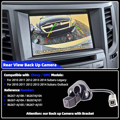 Image of Back up Camera w /Bracket Compatible with Subaru Legacy Outback 2010 2011 2012 2013 2014 Rear View Camera Replace 86267AJ10B 86267AJ10A 86267-AJ10A 86267AJ101 86267-AJ100 86267-AJ101