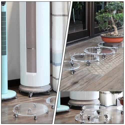 Support rond à roulettes pour pot de fleurs plastique déplaçable - 8